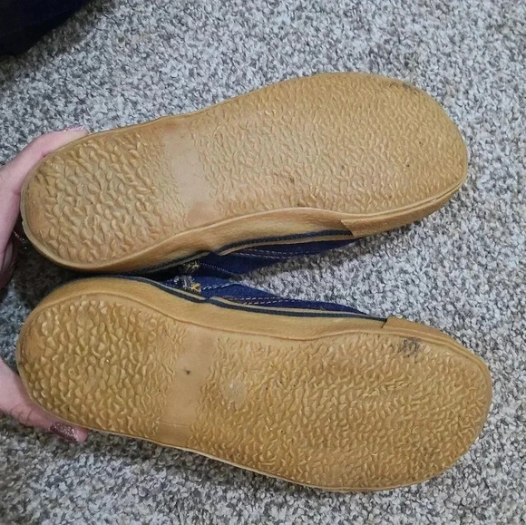 Vintage 70s JCPenney sanitized denim canvas patchwork lace up sneakers - Picture 4 of 7